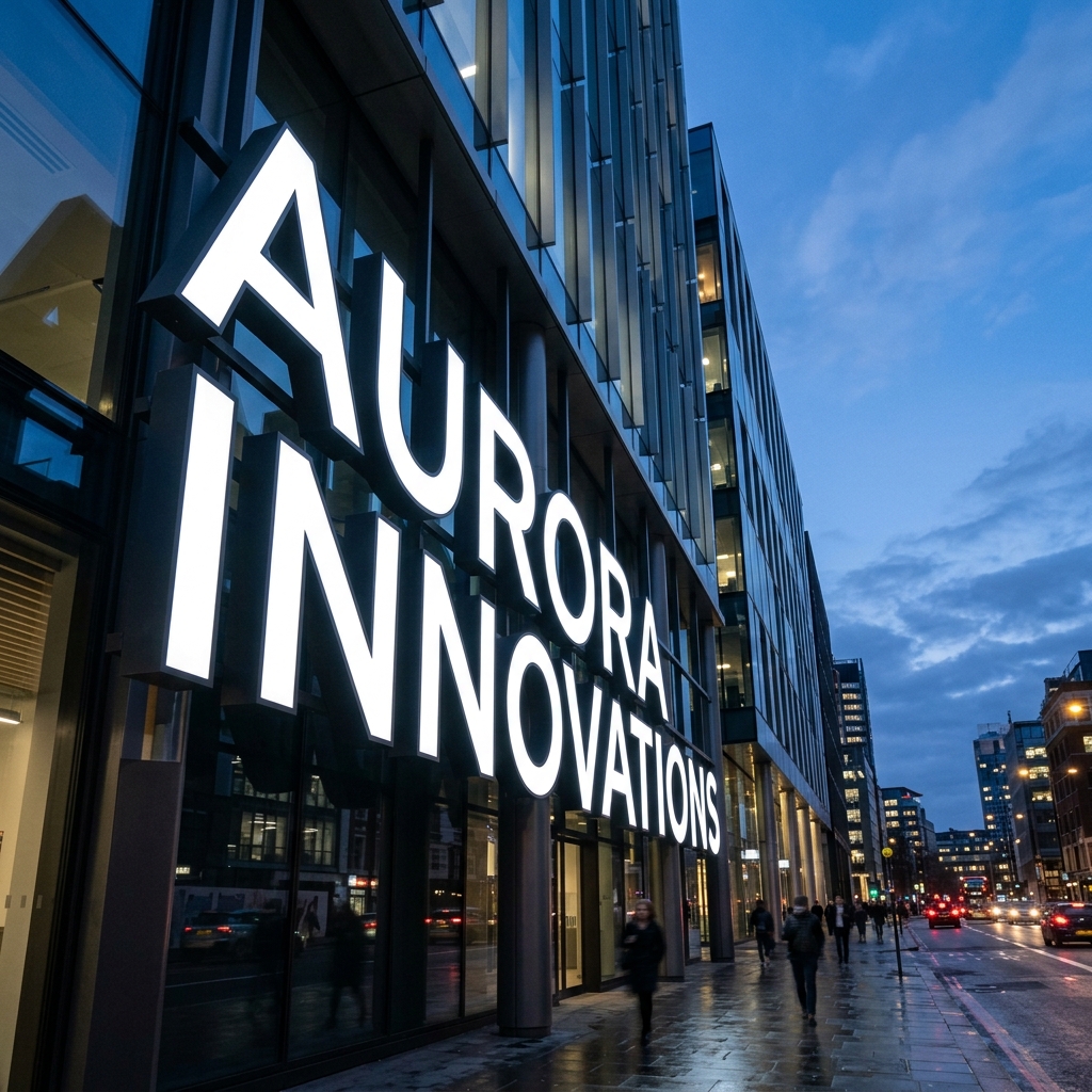 Large-scale aluminium frontlit signage