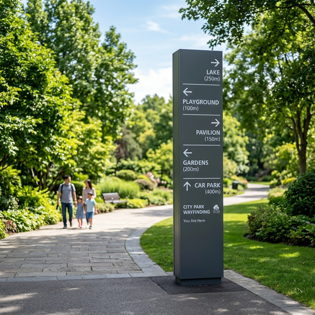 Park directional totem signage
